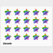 Stickers Retro Rainbow Star (Feuille)