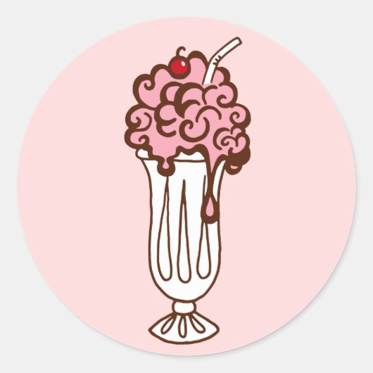 Stickers Retro Vintage Ice Cream Soda Party (Devant)