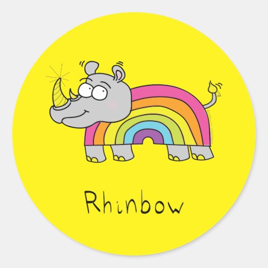 Stickers Rhinbow Rhino Rainbow Jaune (Devant)
