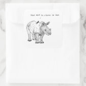 Stickers Rhino et Oiseaux (Pack de 6, 3 x 3 pouces (Sac)