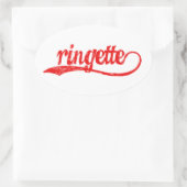 Stickers Ringette Oval - Rouge cursive (Sac)
