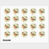 Stickers Robin vintage (Feuille)