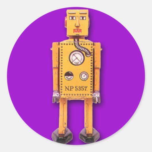 Stickers Robot Jaune (feuille de 6) (Devant)