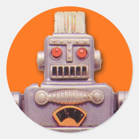 Stickers Robot Jouet Gris (Feuille de 20) (Devant)