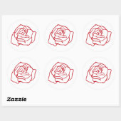 Stickers romantiques Rose rouge (Feuille)