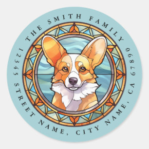 Stickers Rond Corgi