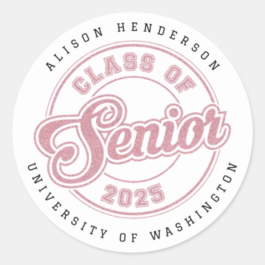 Stickers Rond de Graduation 2025 personnalisés (Devant)