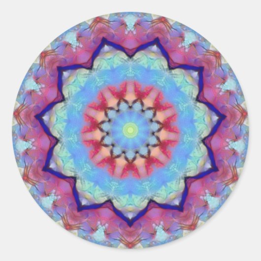 Stickers Rond Mandala Flower Rainbow (Devant)