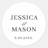 Stickers Rond Mariage minimaux modernes Faveurs (Devant)