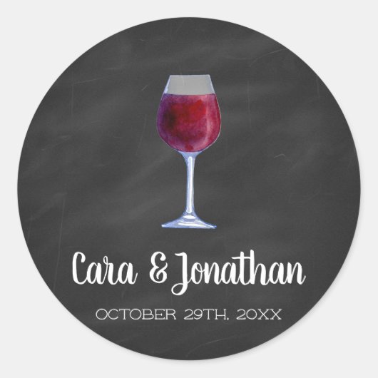 Stickers Rond Vin Chalkboard (Devant)