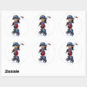 Stickers ronds 3 pouces pour fille de hockey (Feuille)
