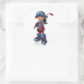 Stickers ronds 3 pouces pour fille de hockey (Sac)
