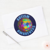 Stickers ronds 3 pouces Sensibilisation sur l'auti (Enveloppe)