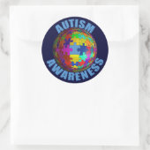 Stickers ronds 3 pouces Sensibilisation sur l'auti (Sac)