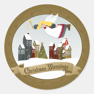 Stickers ronds Angel de Noël