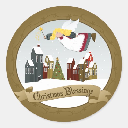 Stickers ronds Angel de Noël (Devant)