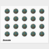 Stickers ronds Arbre de Noël (Feuille)