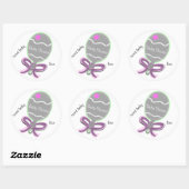 Stickers ronds Baby showers roses (Feuille)