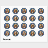 Stickers ronds Basset Hound (Feuille)