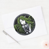 Stickers ronds "Bat Vert" 3" (Enveloppe)