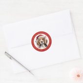 Stickers ronds Beagles de Noël (Enveloppe)
