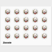 Stickers ronds Bichon Frise (Feuille)
