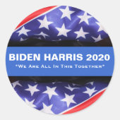 Stickers ronds BIDEN HARRIS 2020 USA Drapeau (Devant)