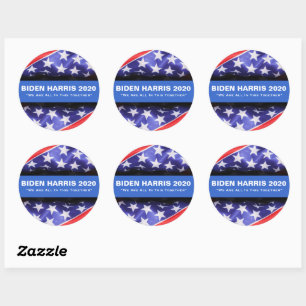 Stickers ronds BIDEN HARRIS 2020 USA Drapeau