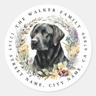 Stickers ronds Black Labrador Retriever