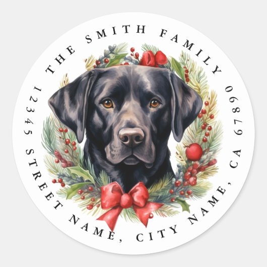 Stickers ronds Black Labrador Retriever (Devant)