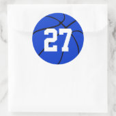 Stickers ronds Blue Basketball Jersey Nombre (Sac)