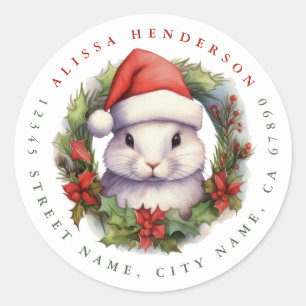 Stickers ronds Bunny de Noël