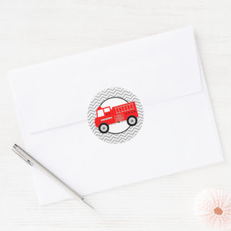 Stickers ronds Camion-feu et Chevron Party