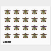 Stickers ronds Carrousel d'or (Feuille)