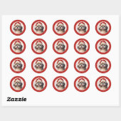 Stickers ronds Chien Chien Chien Chien De Noël (Feuille)