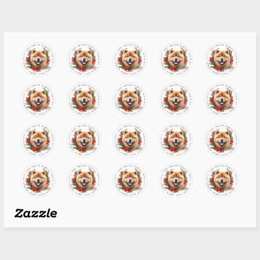 Stickers ronds Chow Chow (Feuille)