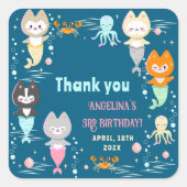 Stickers ronds classiques fête d'anniversaire. (Devant)
