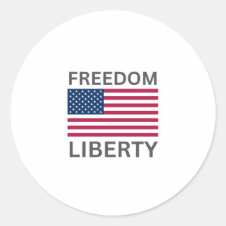 Stickers ronds classiques Liberty™ du drapeau amér