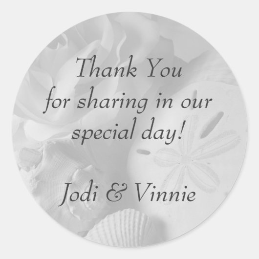 Stickers ronds coquillages (Devant)