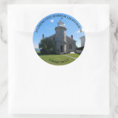 Stickers ronds CT Stonington Harbour Lighthouse (Sac)