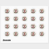 Stickers ronds Dachshund de Noël (Feuille)