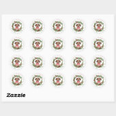 Stickers ronds Dachshund de Noël (Feuille)