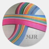 Stickers ronds de 1,5 po sur papier quadrillé colo (Devant)