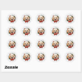 Stickers ronds de caniche (Feuille)