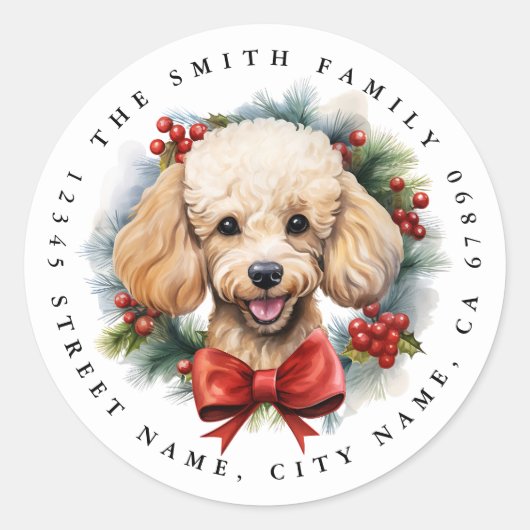 Stickers ronds de caniche (Devant)