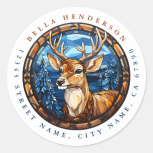 Stickers ronds de cerfs de Noël