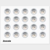 Stickers ronds de cerfs de Noël (Feuille)
