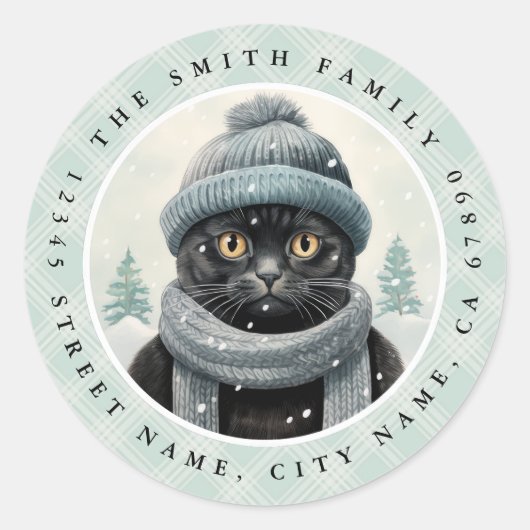 Stickers ronds de chats noirs (Devant)