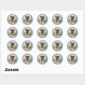Stickers ronds de chien de boxe (Feuille)