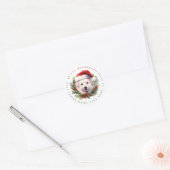 Stickers ronds de chien de Noël (Enveloppe)
